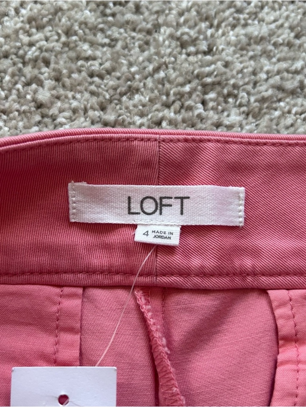 NWT LOFT The Riviera Short Pink Coral Chino Shorts Size 4 4" Inseam - Picture 8 of 12
